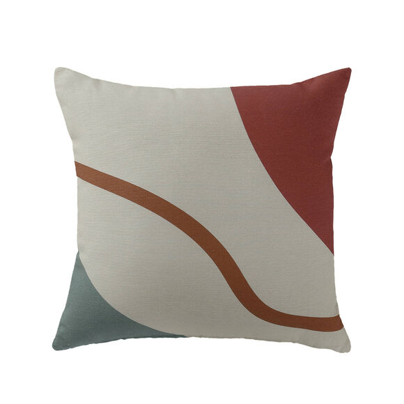 Housse de coussin imprimé "courbes" - lot de 2 (écru / terracotta) Housse de coussin imprimé "courbes" - lot de 2 (écru / terracotta)